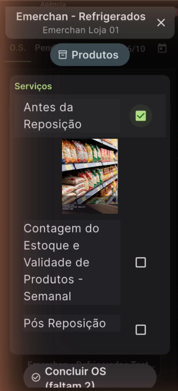 Foto antes da reposição concluída