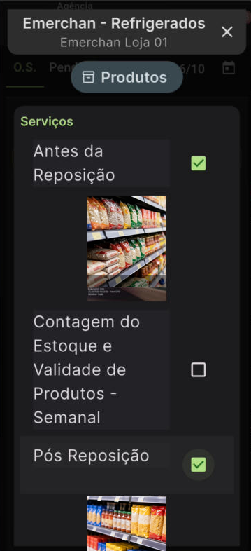 Antes e depois da reposição
